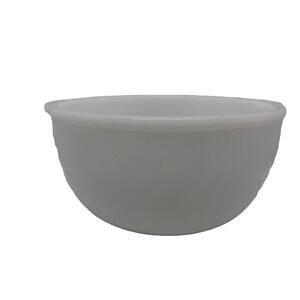 Sunbeam Glasbake Large Milk Glass Mixing Bowl with Handles 9" x 4.5" Tab Handles